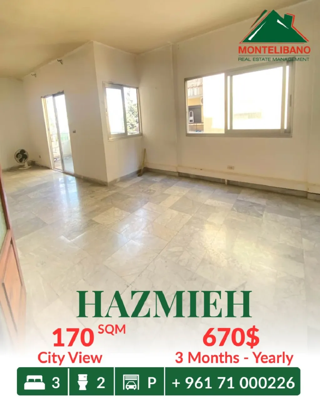 Apartment for rent in Hazmieh, Lebanon