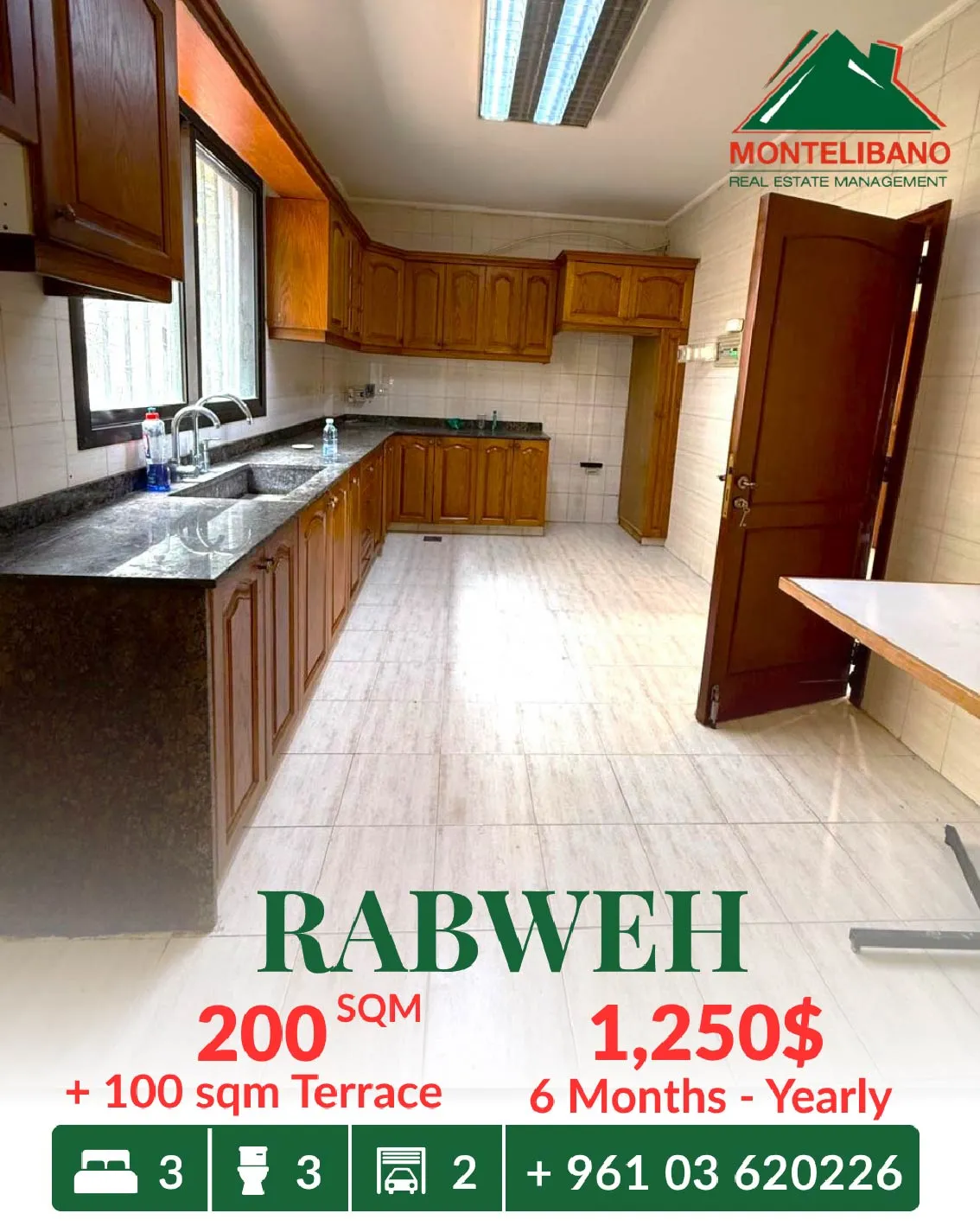 Apartment for rent in Rabweh, Bayrut, Lebanon