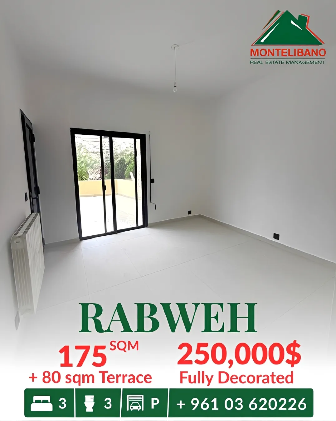 Apartment for sale in Rabweh, Bayrut, Lebanon