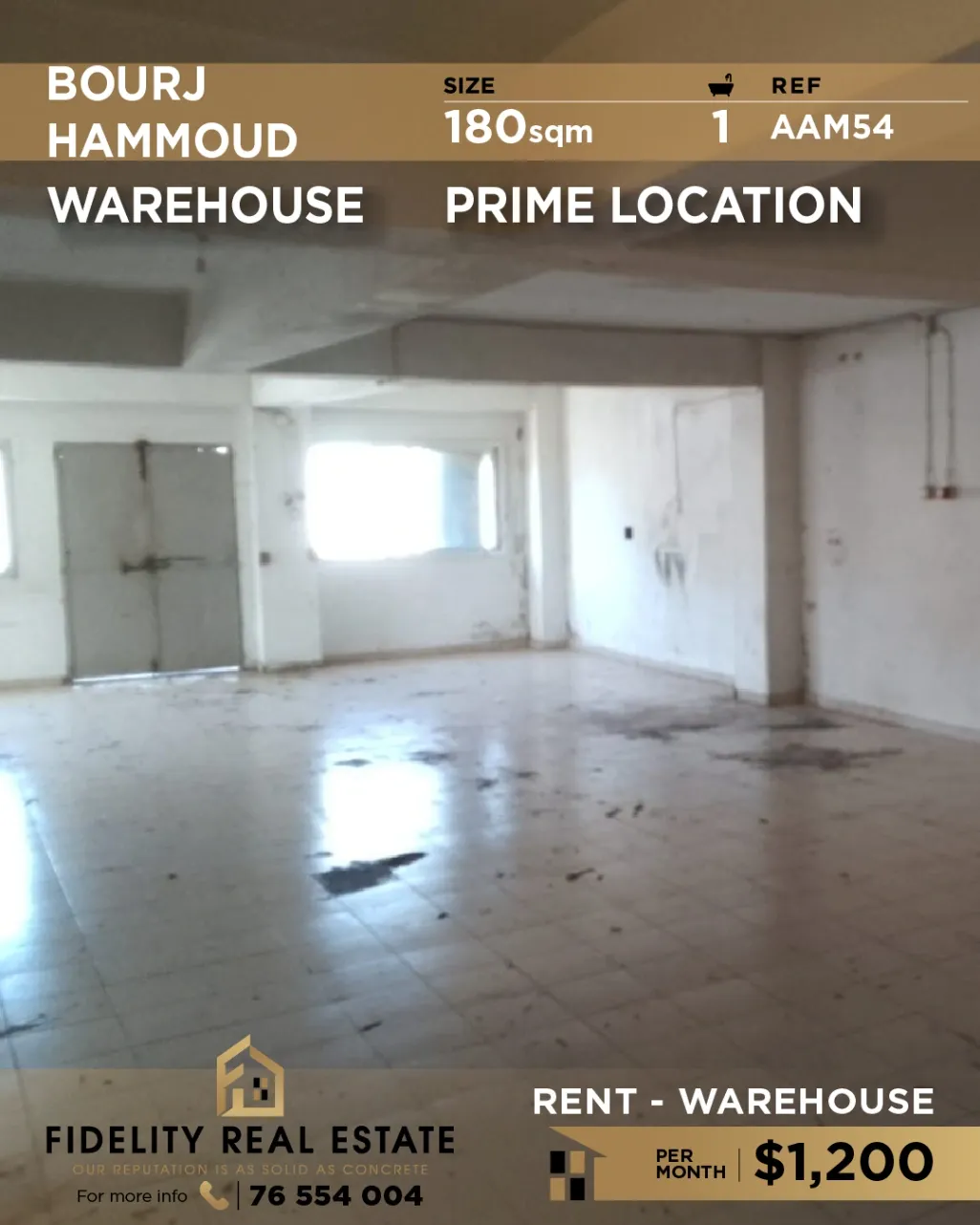 Warehouse for rent in Bourj Hammoud, Lebanon