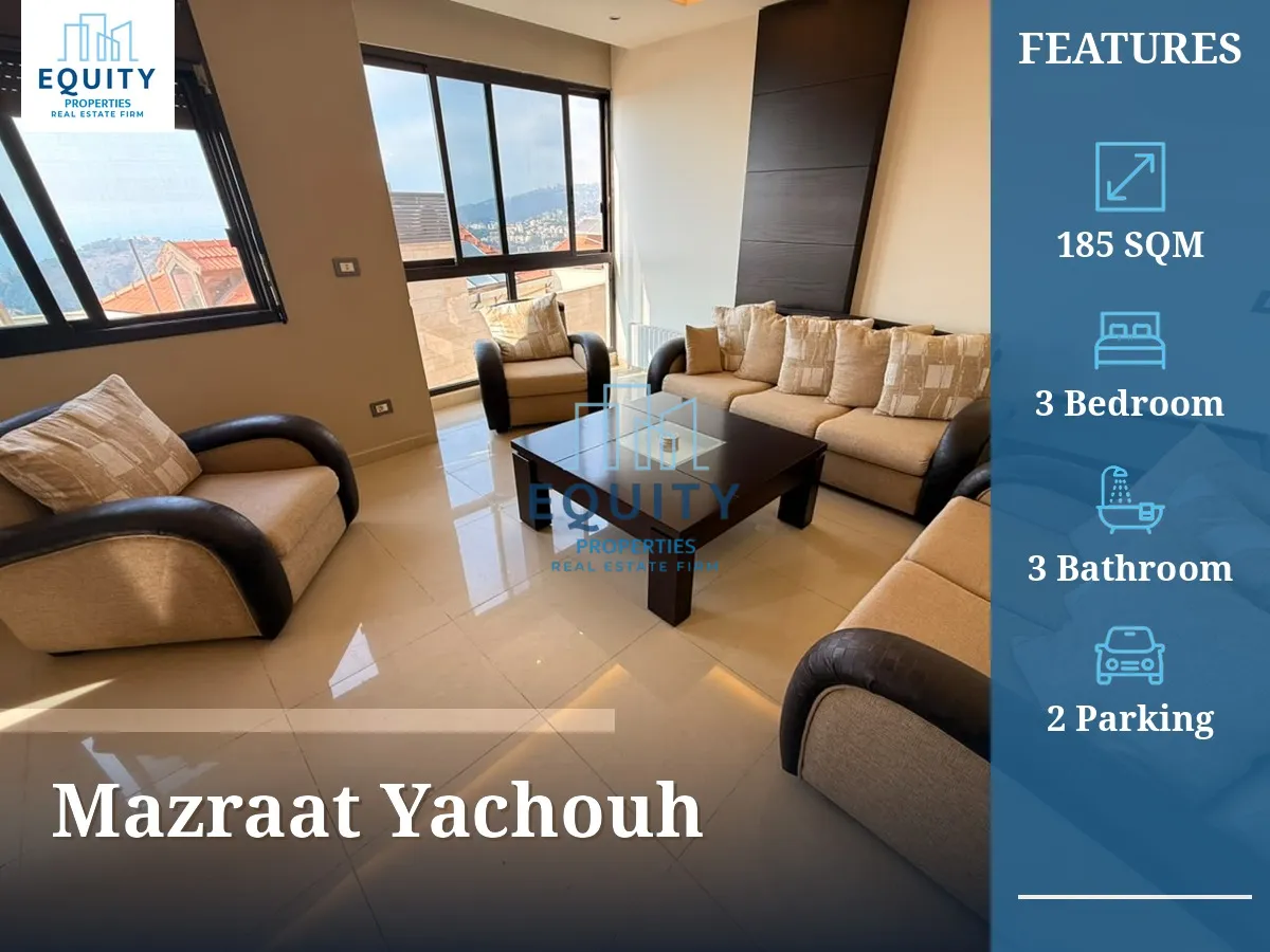 Apartment for rent in Mazraat Yachouh - 3 bed, 3 bath