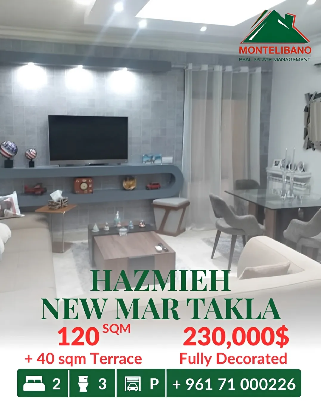 Apartment for sale in Hazmieh, Lebanon