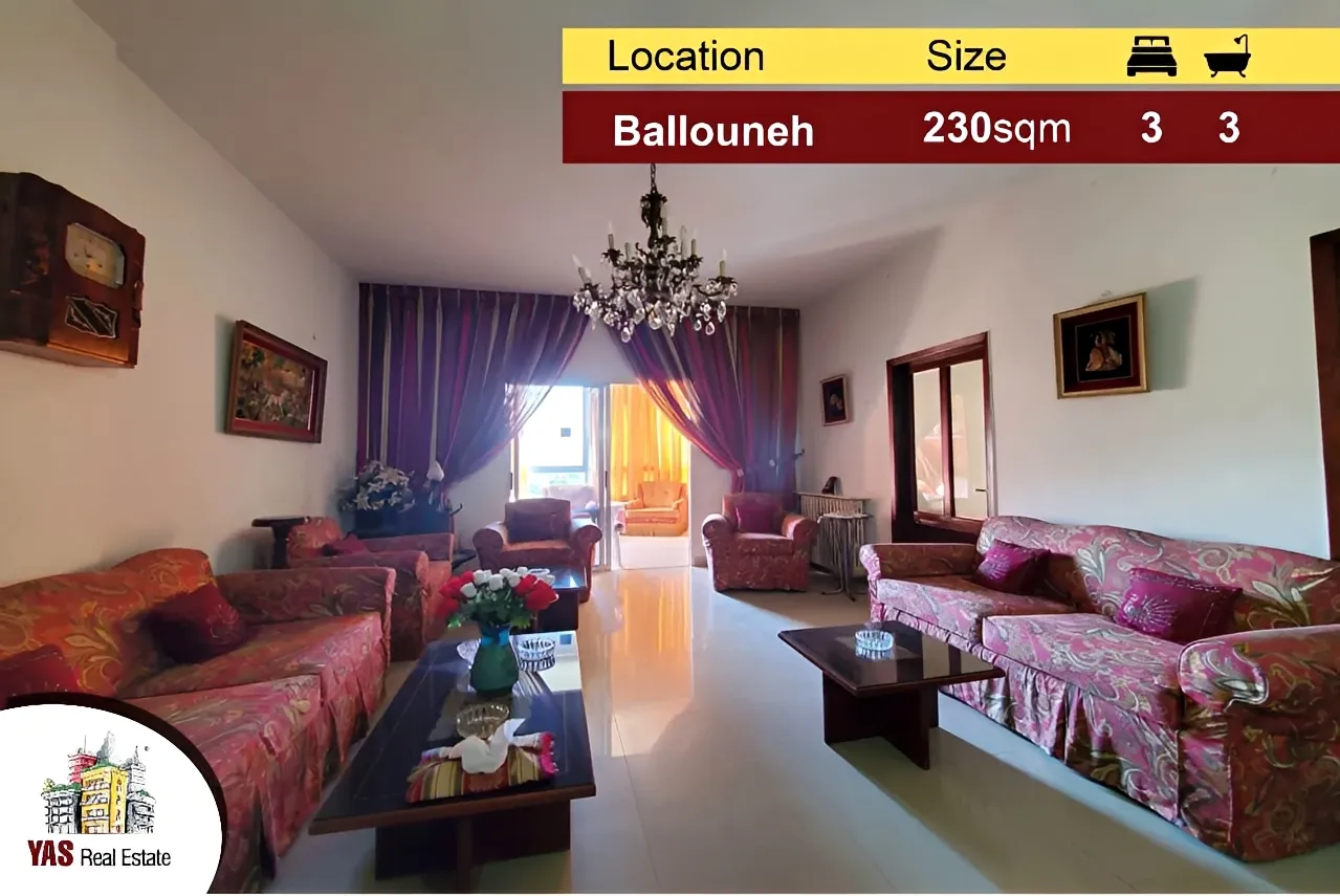 Apartment for Sale in Ballouneh - 3 bed, 3 bath