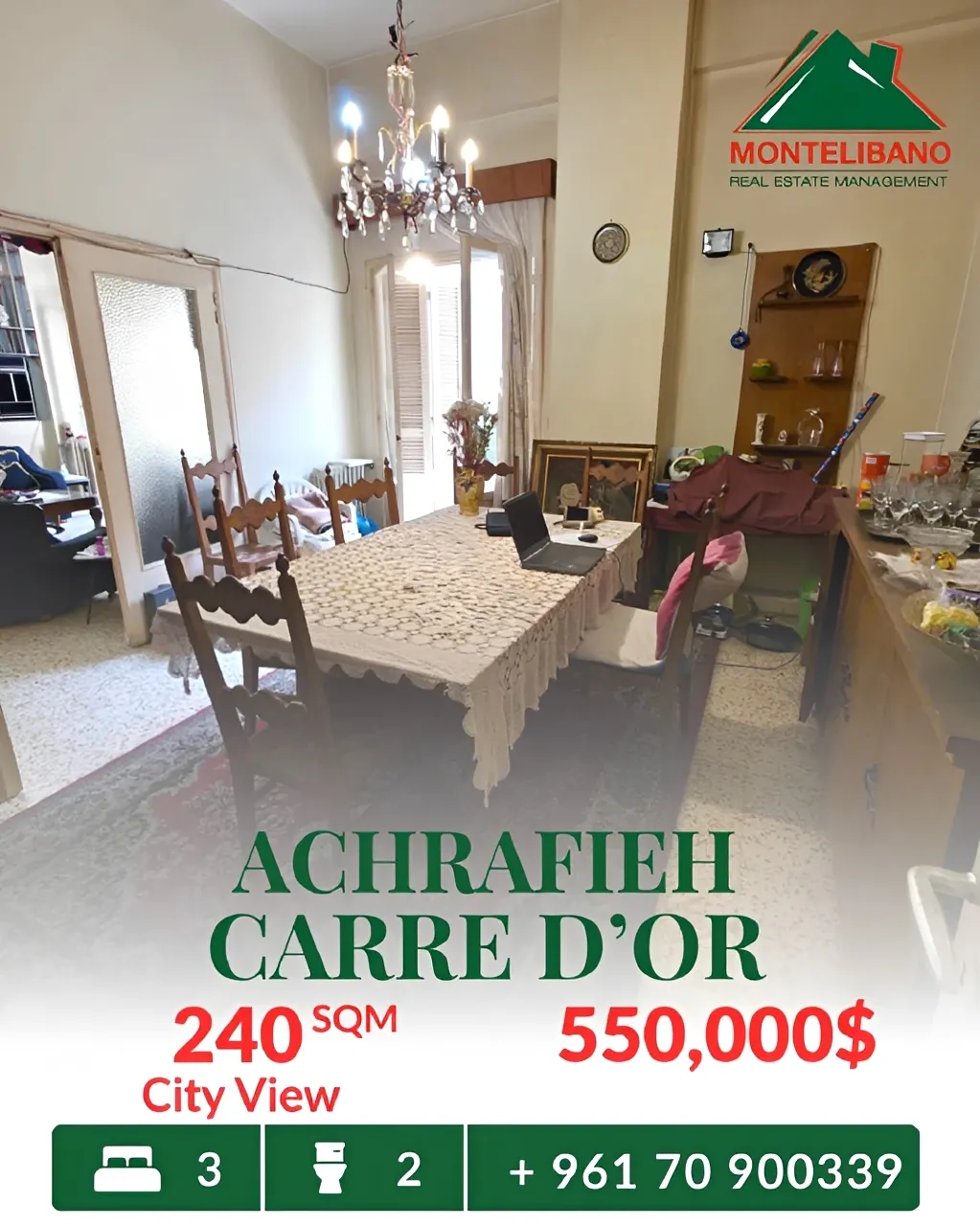 Apartment for sale in Achrafieh