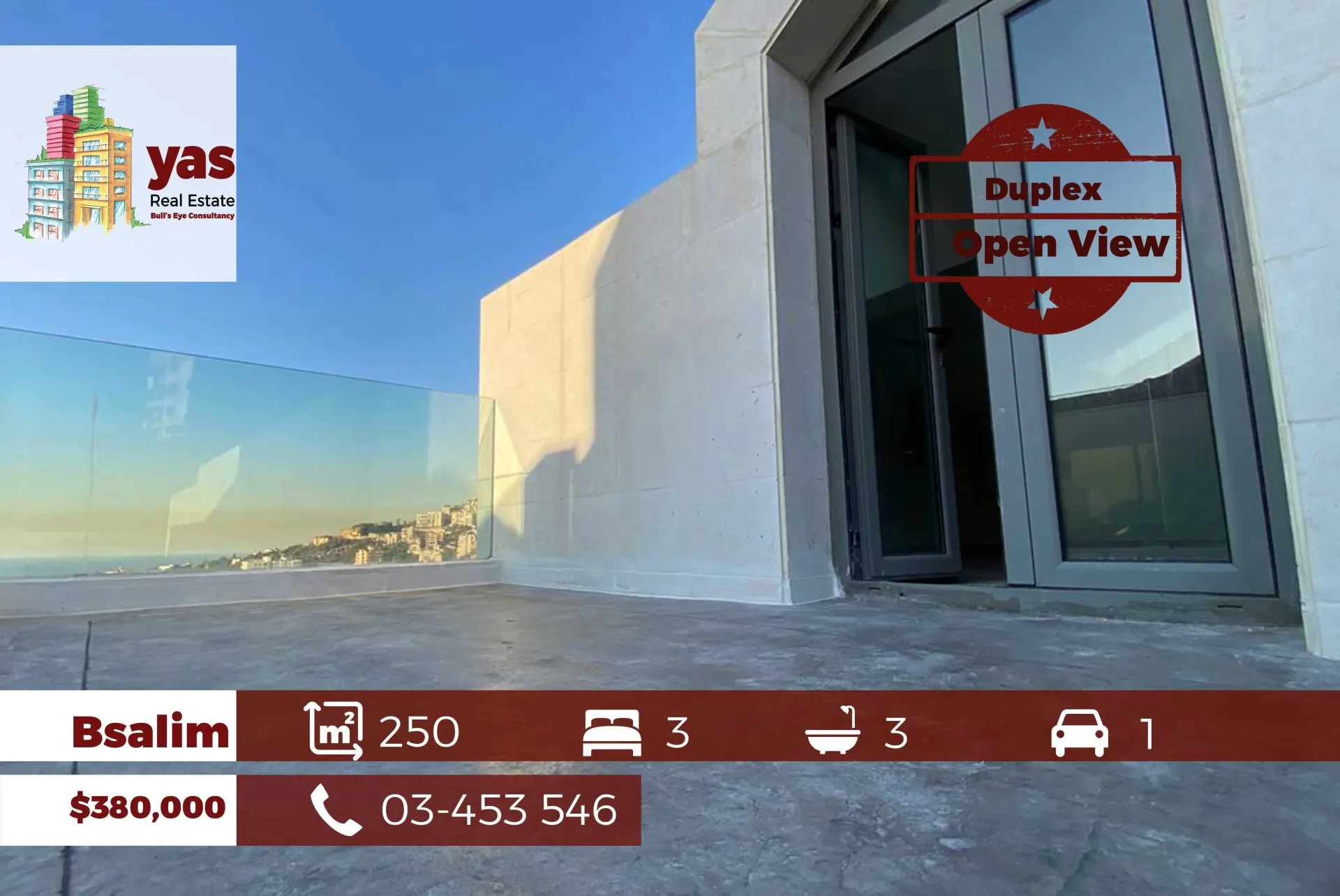 Apartment for Sale in Bsalim - 3 bed, 3 bath