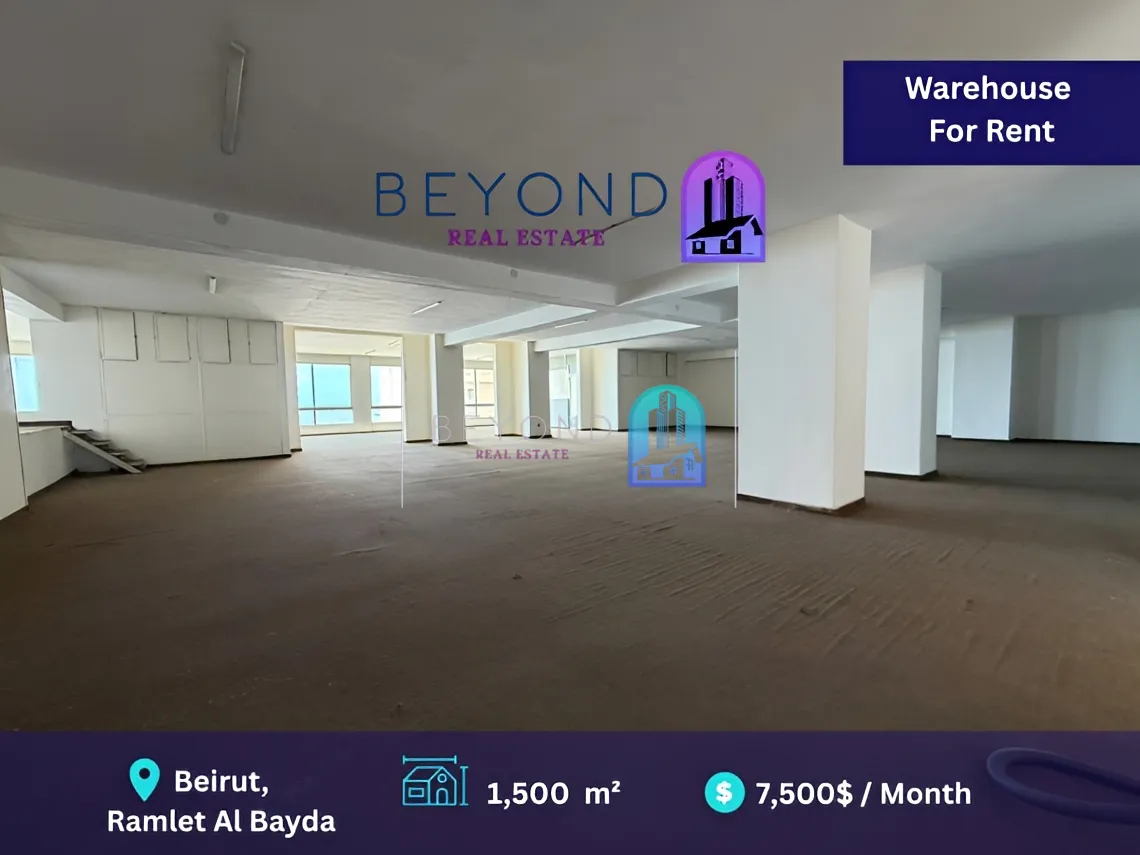 Warehouse for rent in Ramlet El Baida, Bayrut, Lebanon