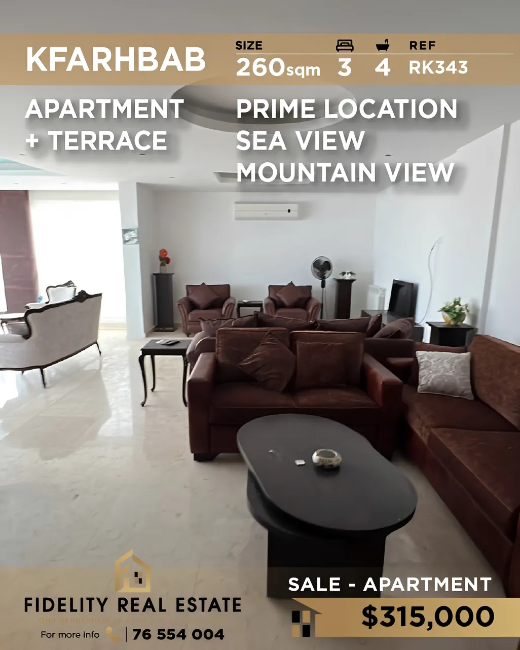 Apartment for sale in Kfar Hbab