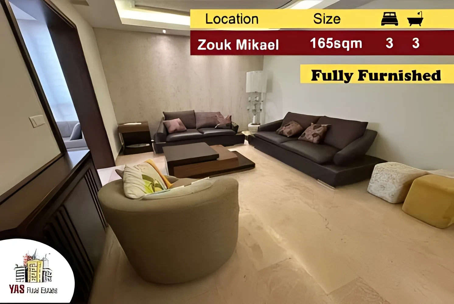 Apartment for Sale in Zouk Mikael - 3 bed, 3 bath