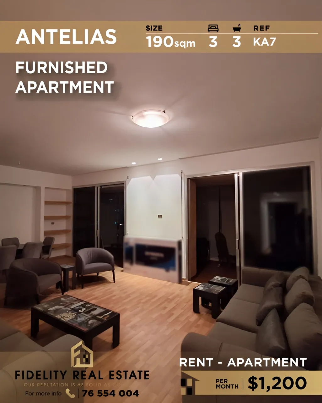 Apartment for rent in Antelias, Lebanon - 3 bed, 3 bath
