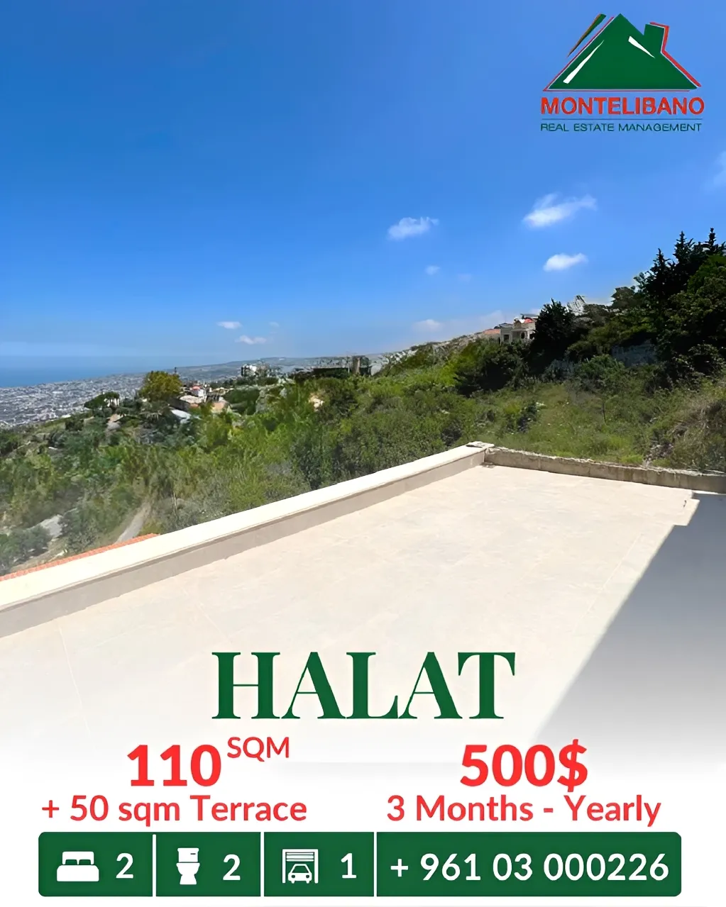 Apartment for rent in Halat, Lebanon
