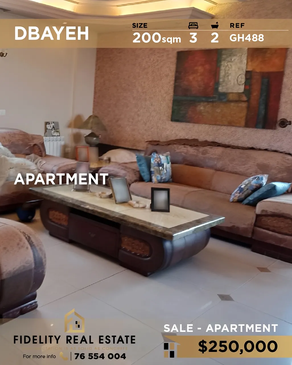 Apartment for sale in Dbayeh, Lebanon - 3 bed, 2 bath