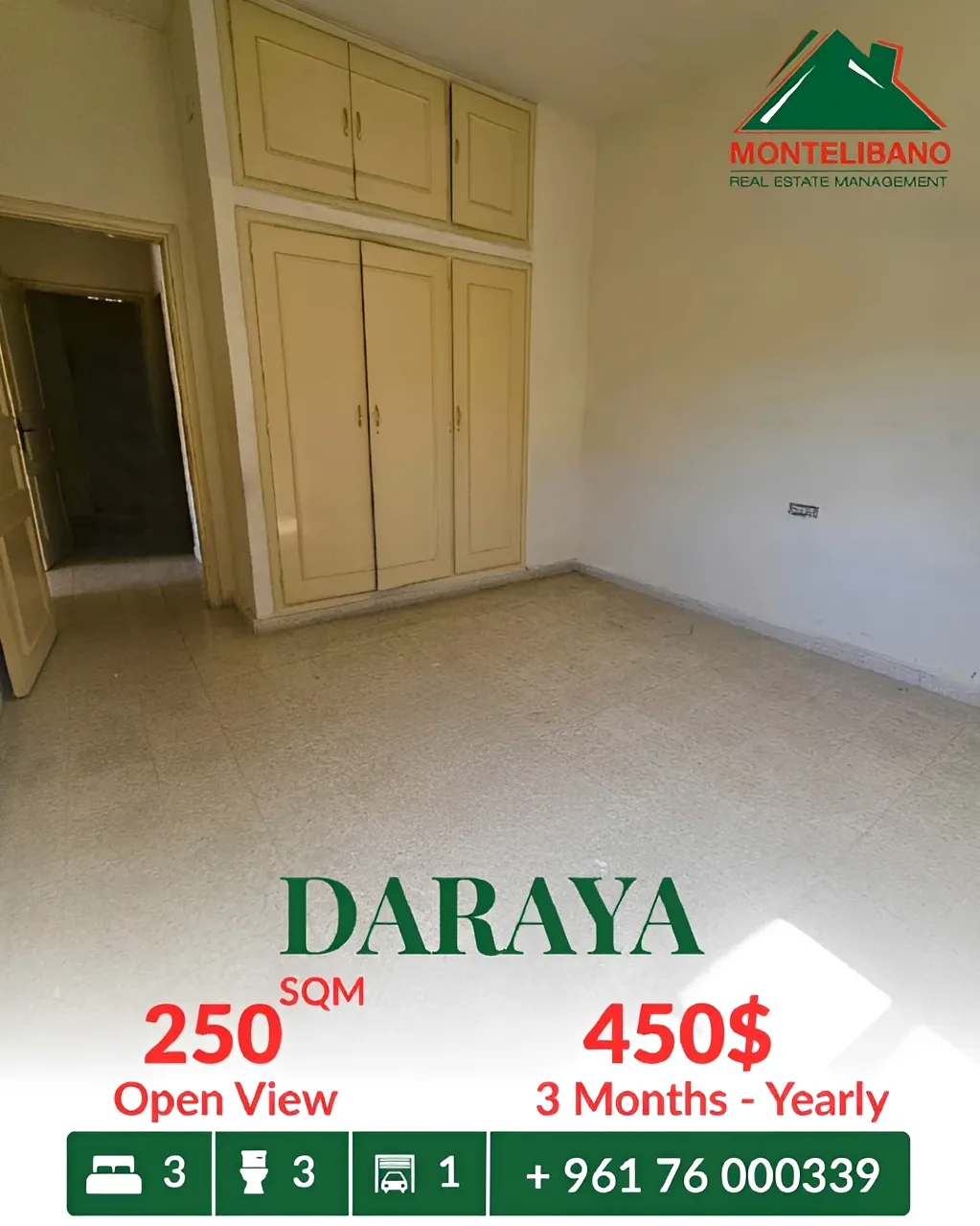 Apartment for rent in Daraiya, Lebanon - 3 bed, 3 bath