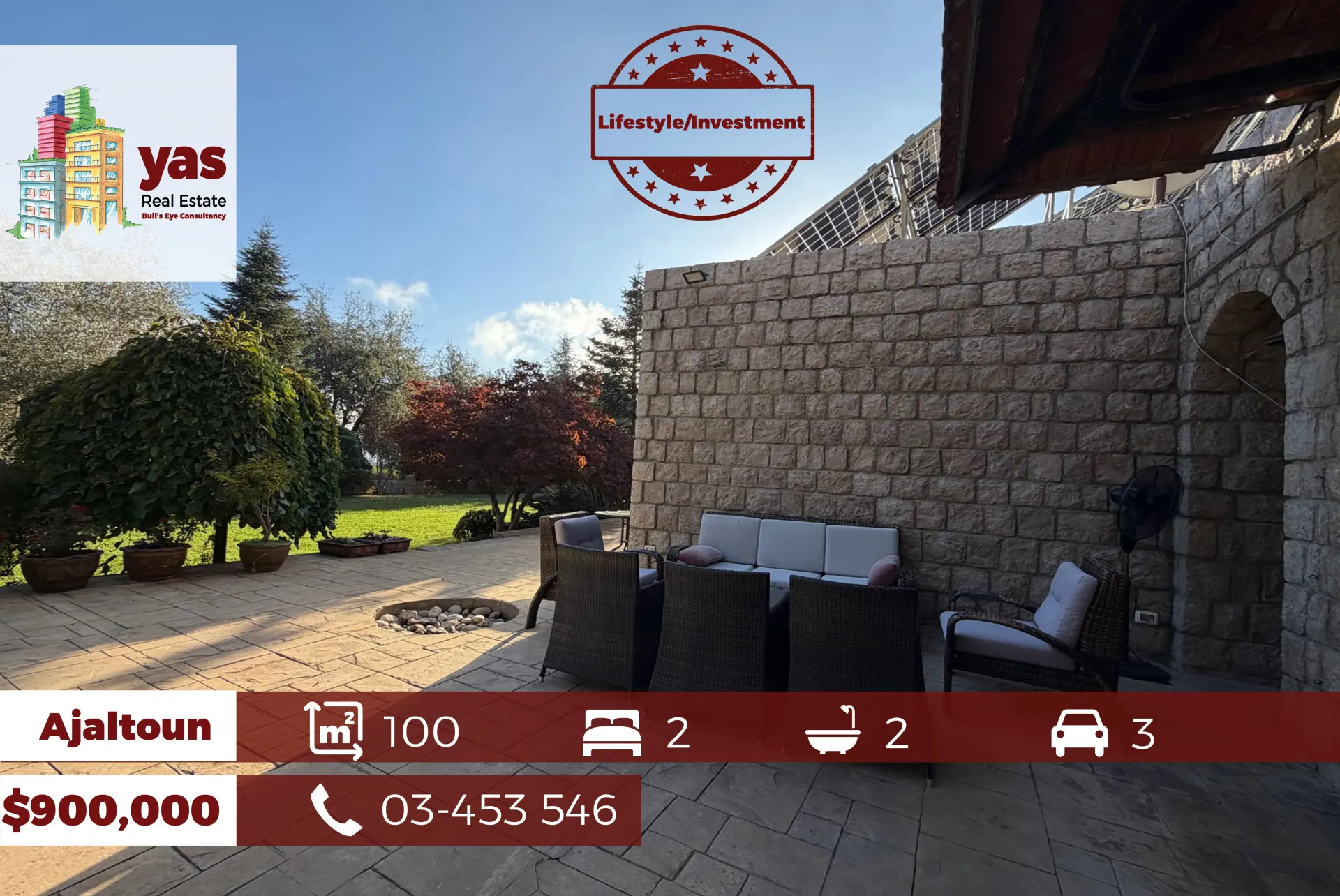 Villa for Sale in Ajaltoun - 2 bed, 2 bath