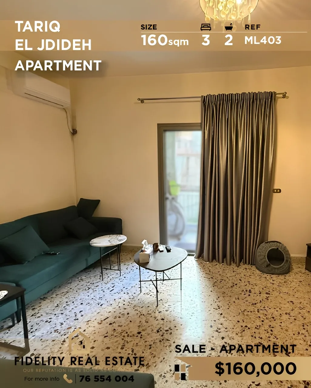 Apartment for Sale in Tariq El Jdideh, Beirut, Lebanon - 3 bed, 2 bath