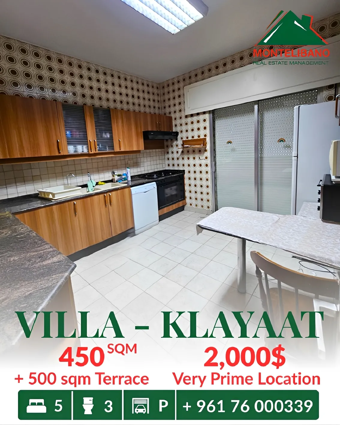 Villa for rent in Qlayaat, Lebanon