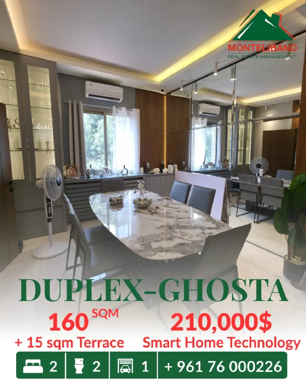 Duplex for sale in Ghosta, Lebanon - 2 bed, 2 bath
