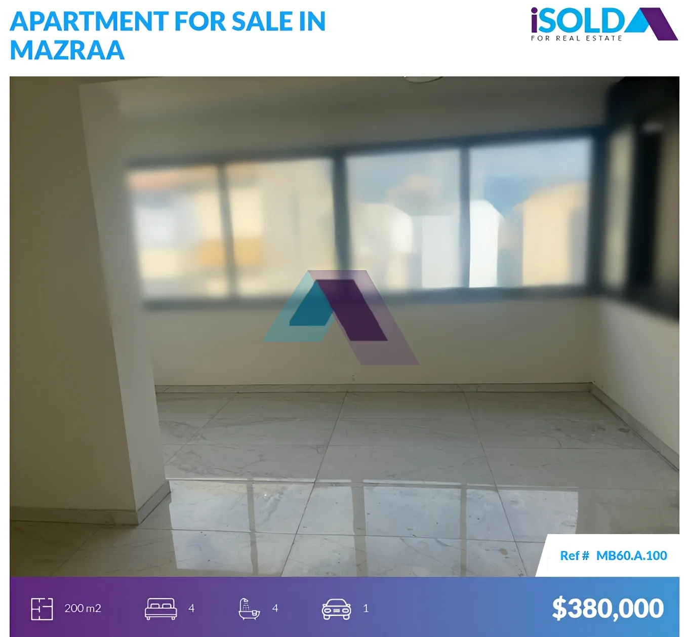 Duplex for sale in Mazraa, Bayrut, Lebanon - 4 bed, 4 bath