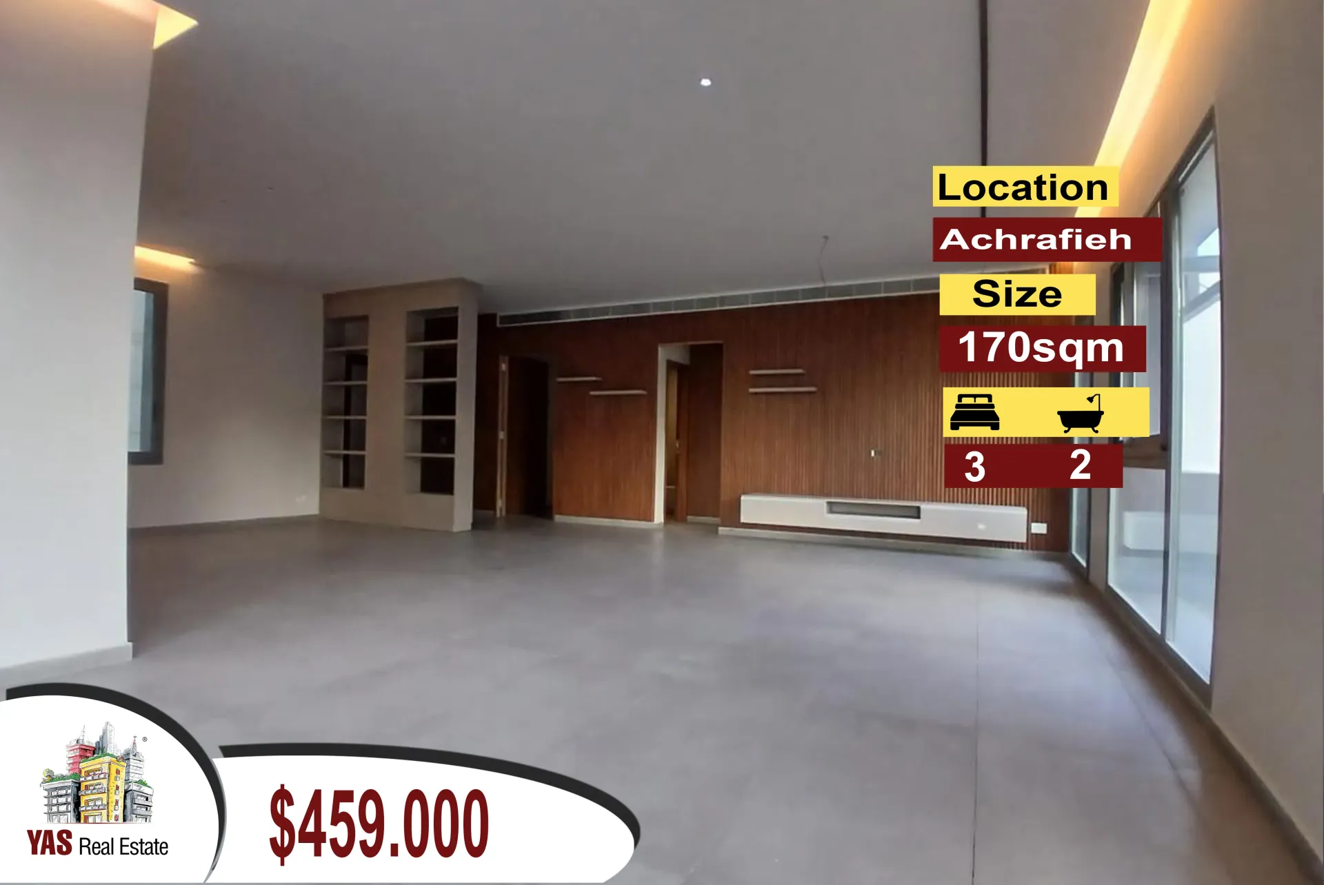 Apartment for Sale in Achrafieh - 3 bed, 2 bath
