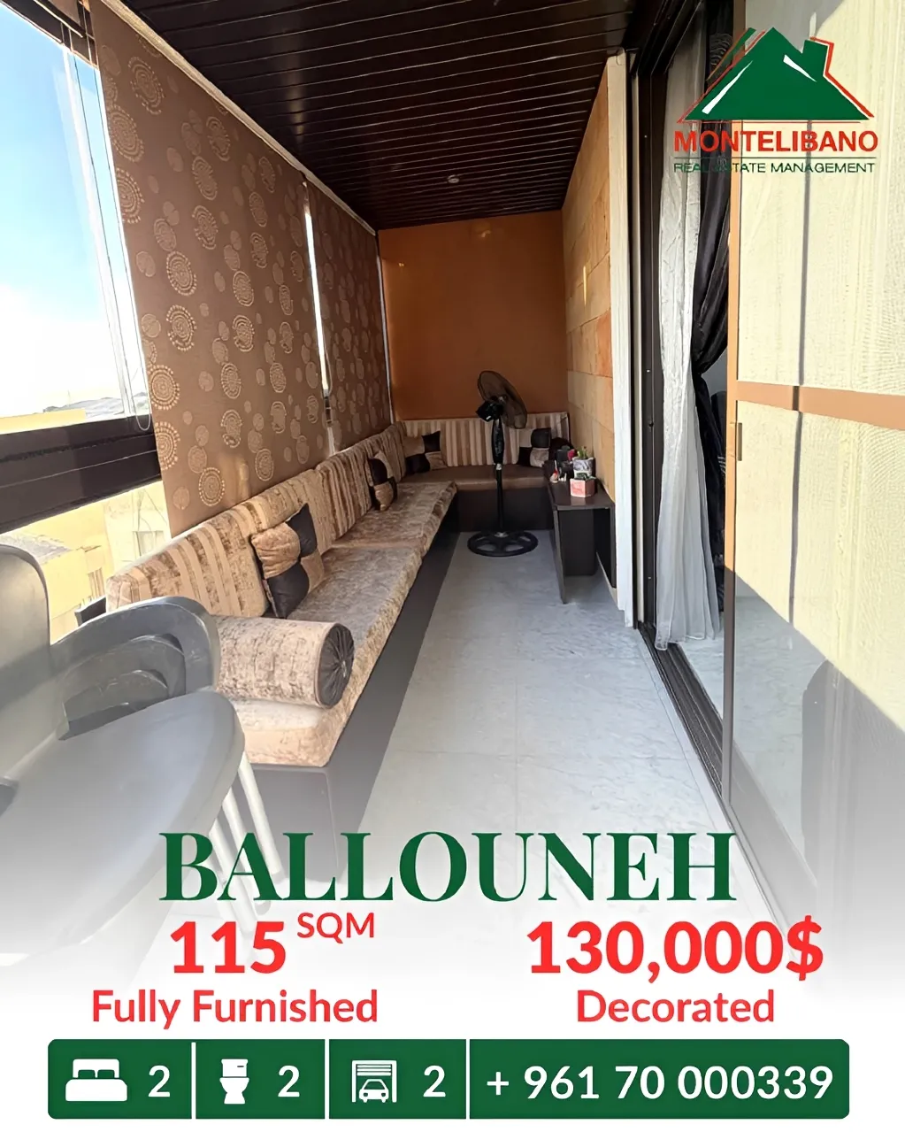 Apartment for sale in Ballouneh