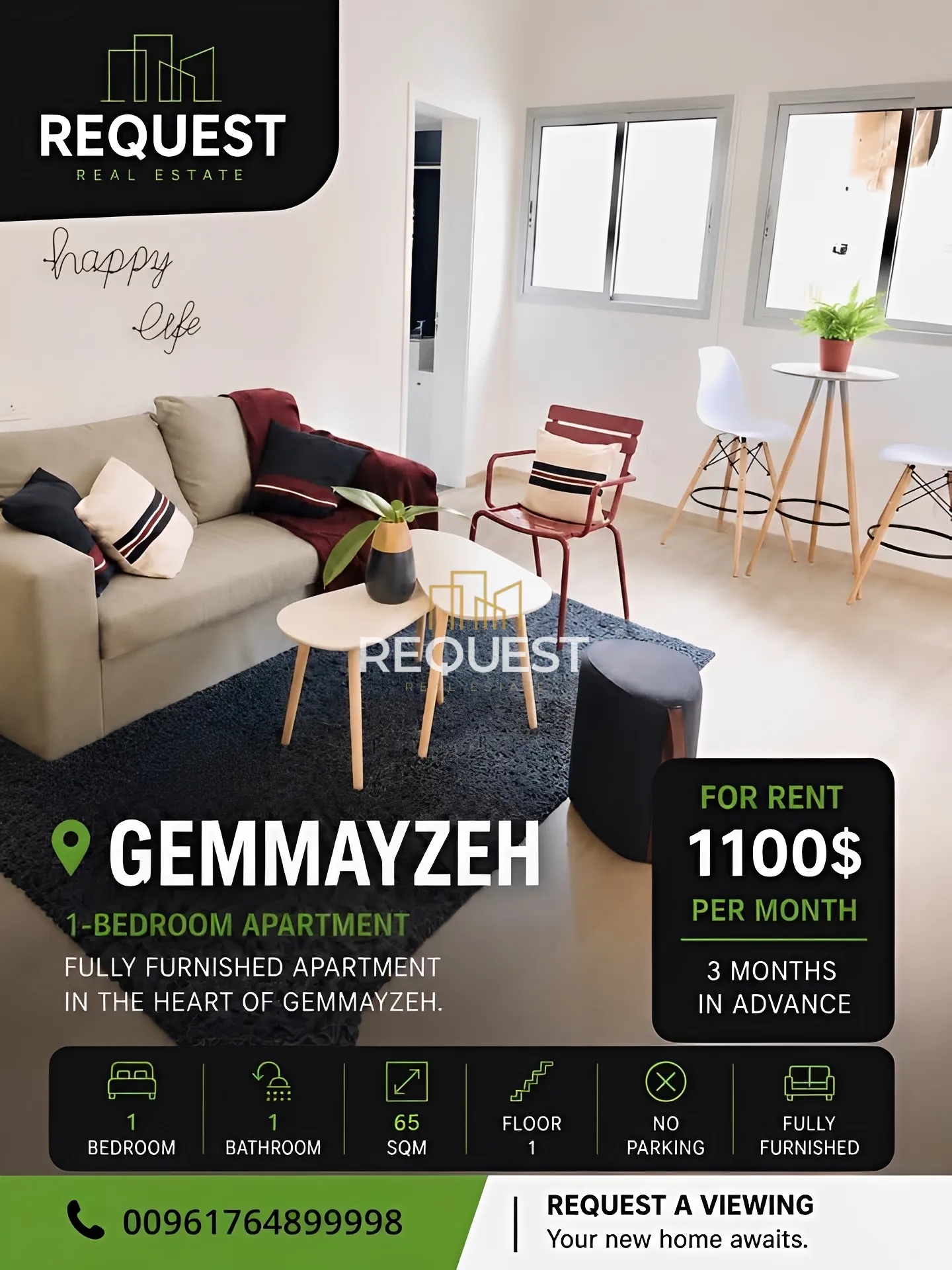 Studio for rent in Gemmayzeh, beirut, lebanon