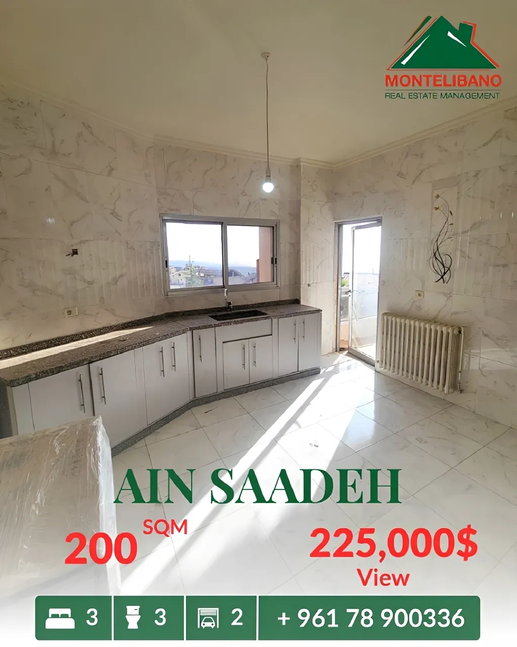 Apartment for sale in Ain Saadeh, Lebanon