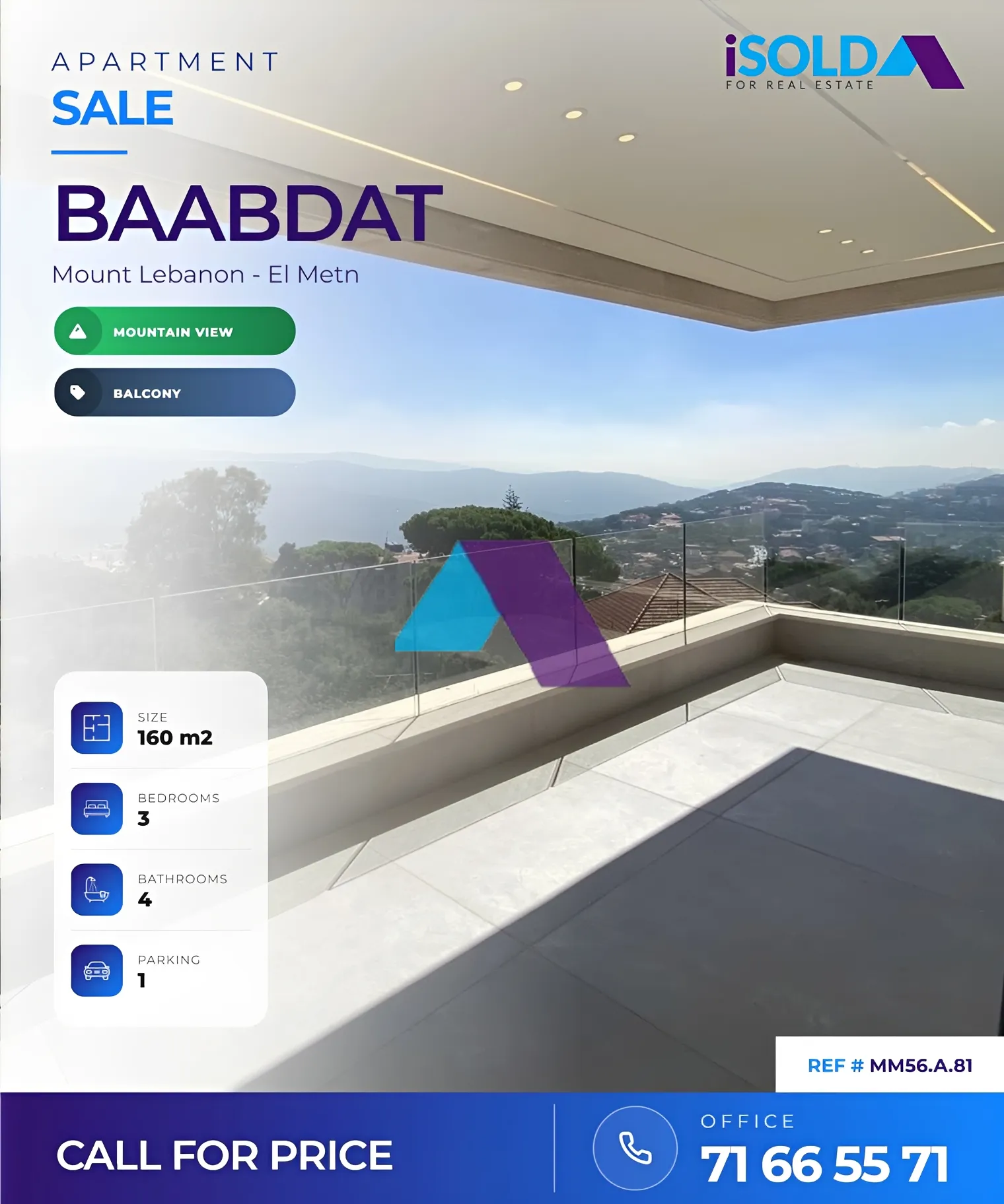 Apartment for sale in Baabdat