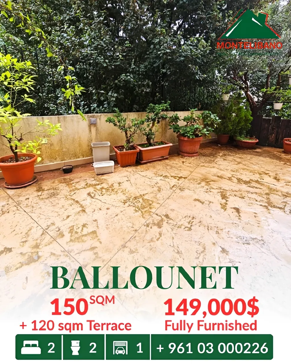 Apartment for sale in Ballouneh
