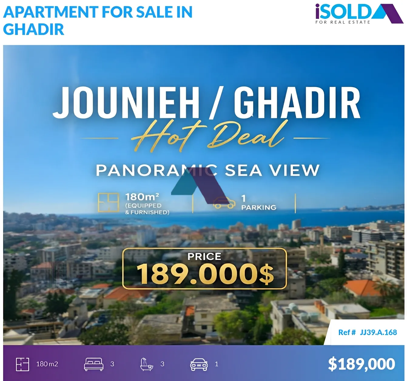 Apartment for sale in Ghadir, Lebanon - 3 bed, 3 bath