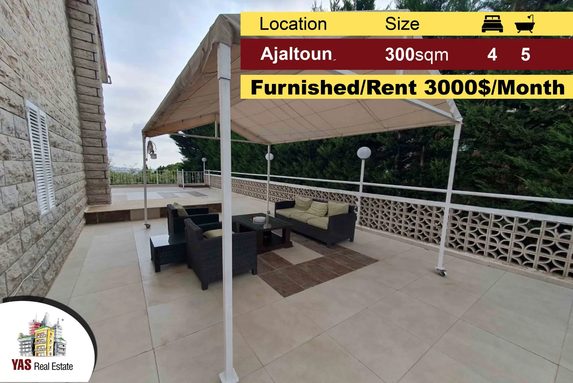 Apartment for Rent in Ajaltoun