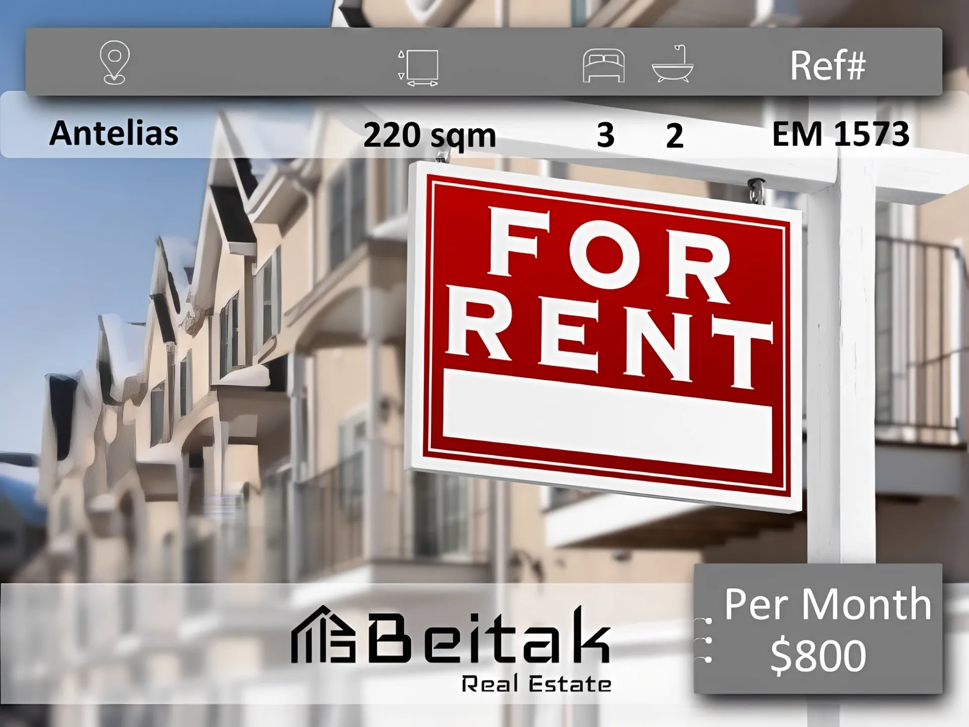 Apartment for rent in Antelias, Lebanon