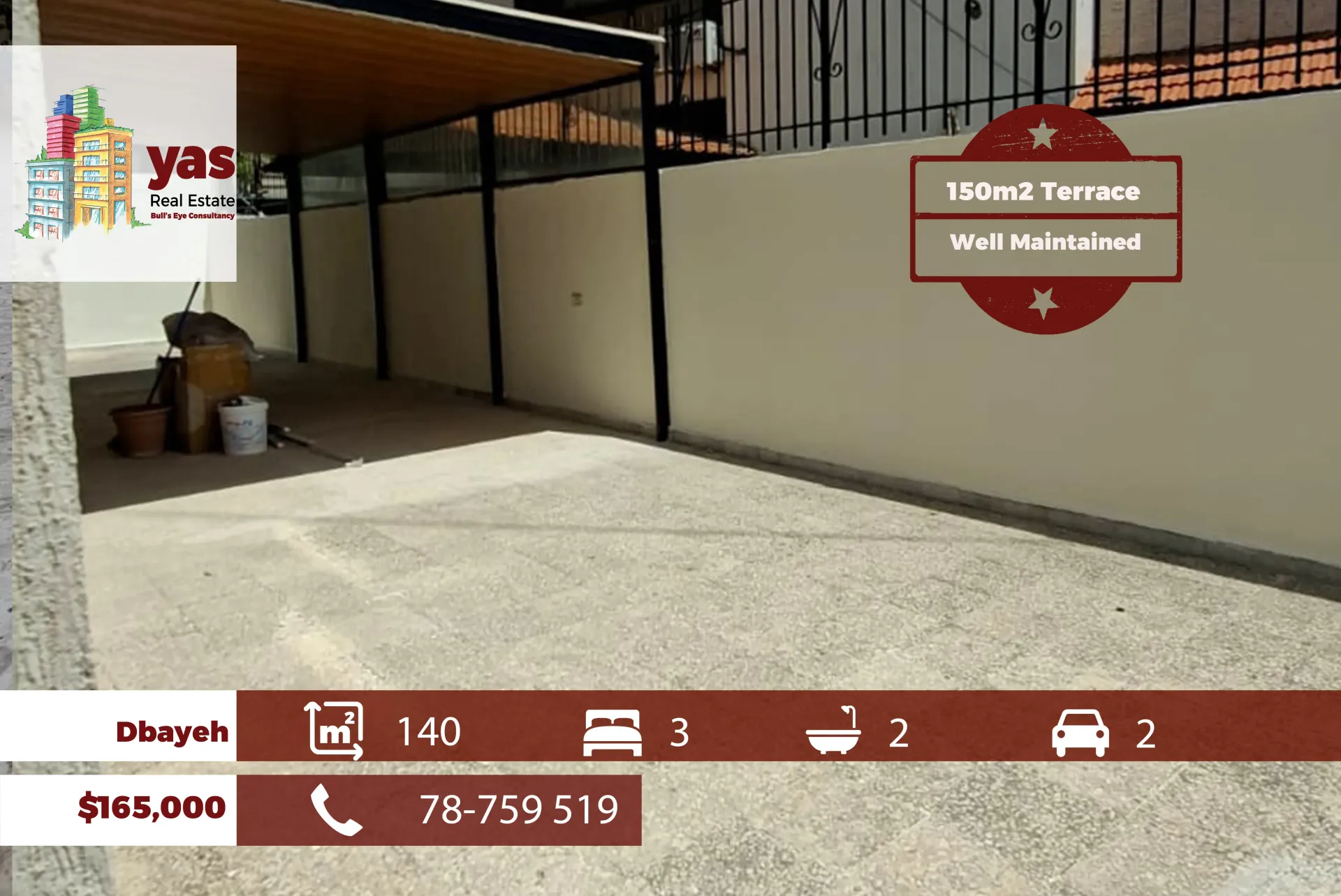 Apartment for Sale in Dbayeh - 3 bed, 2 bath