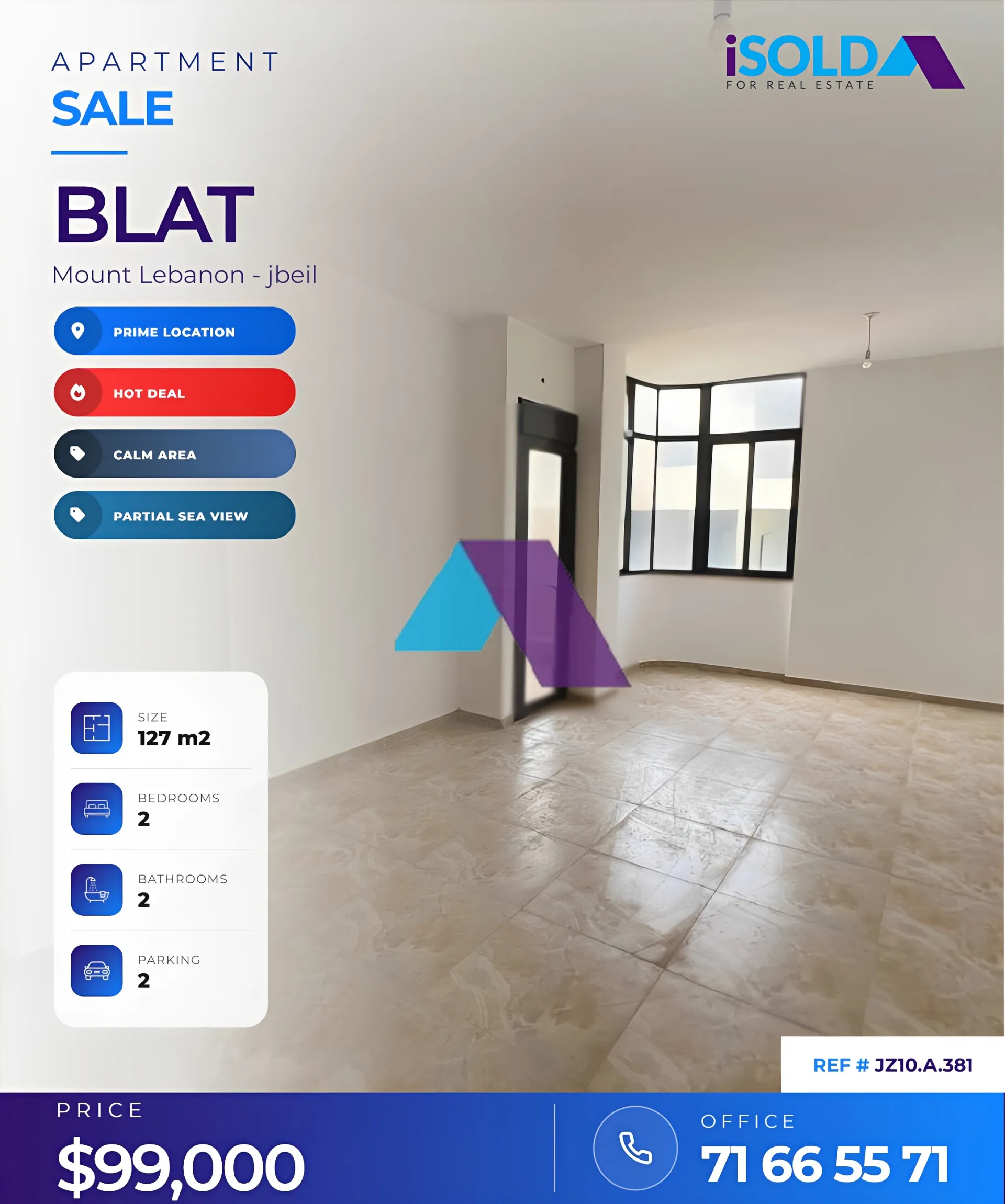 Apartment for Sale in Blat - 2 bed, 2 bath