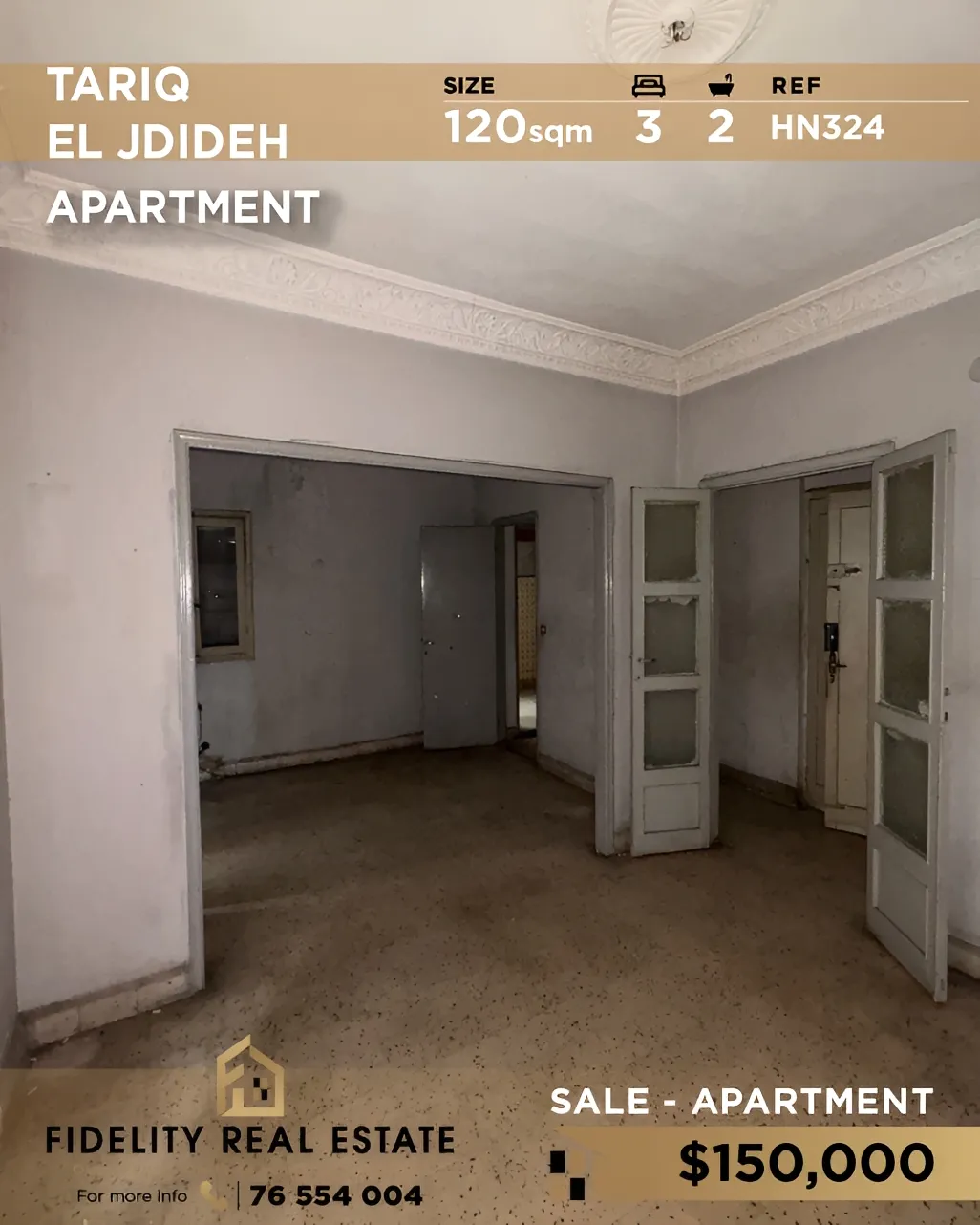 Apartment for sale in Tarik El Jdideh, Bayrut, Lebanon - 3 bed, 2 bath
