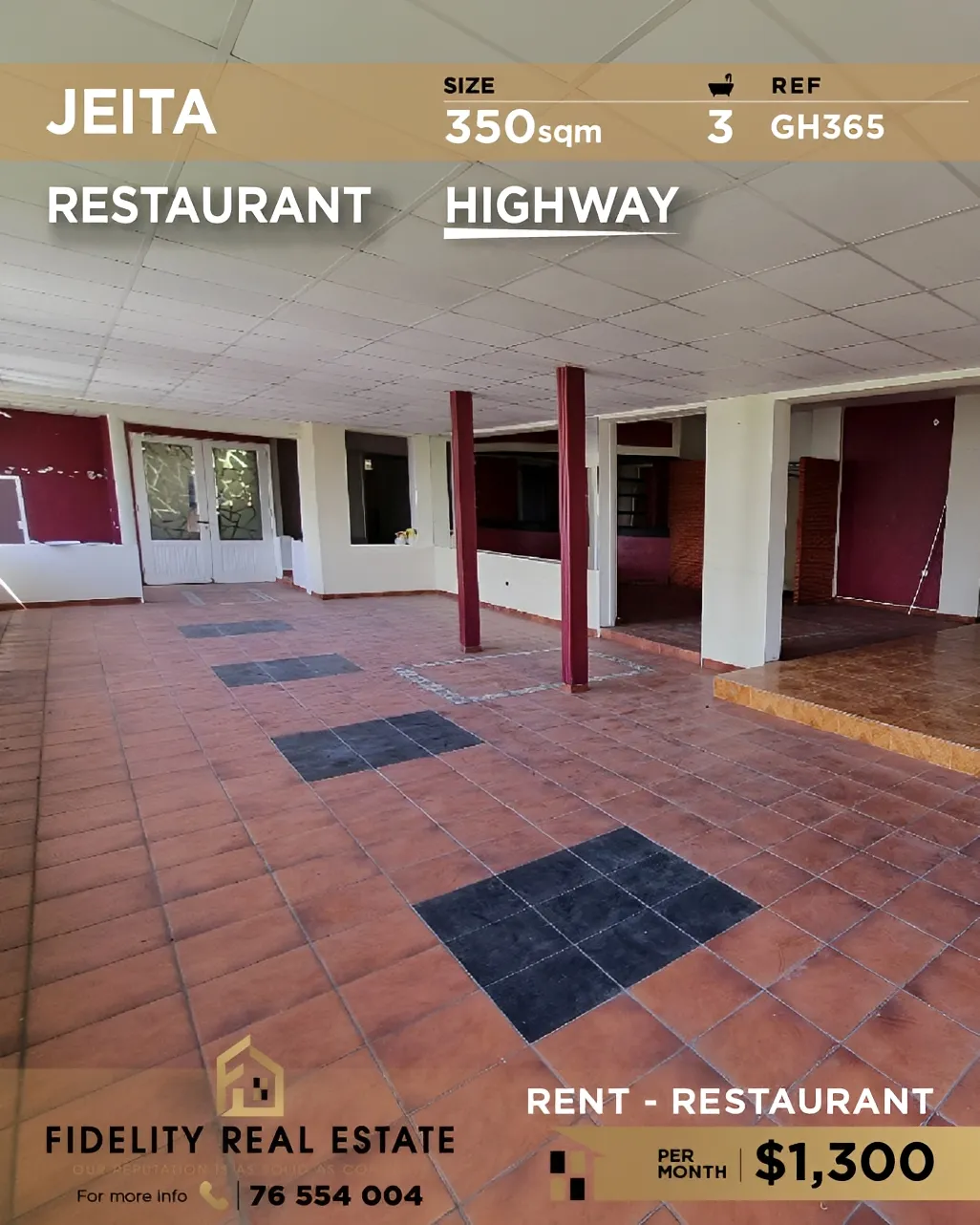 Restaurant for rent in Jeita, Lebanon