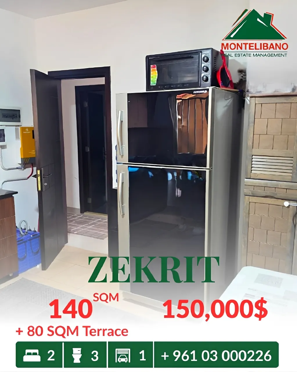 Apartment for sale in Zikrit, Lebanon
