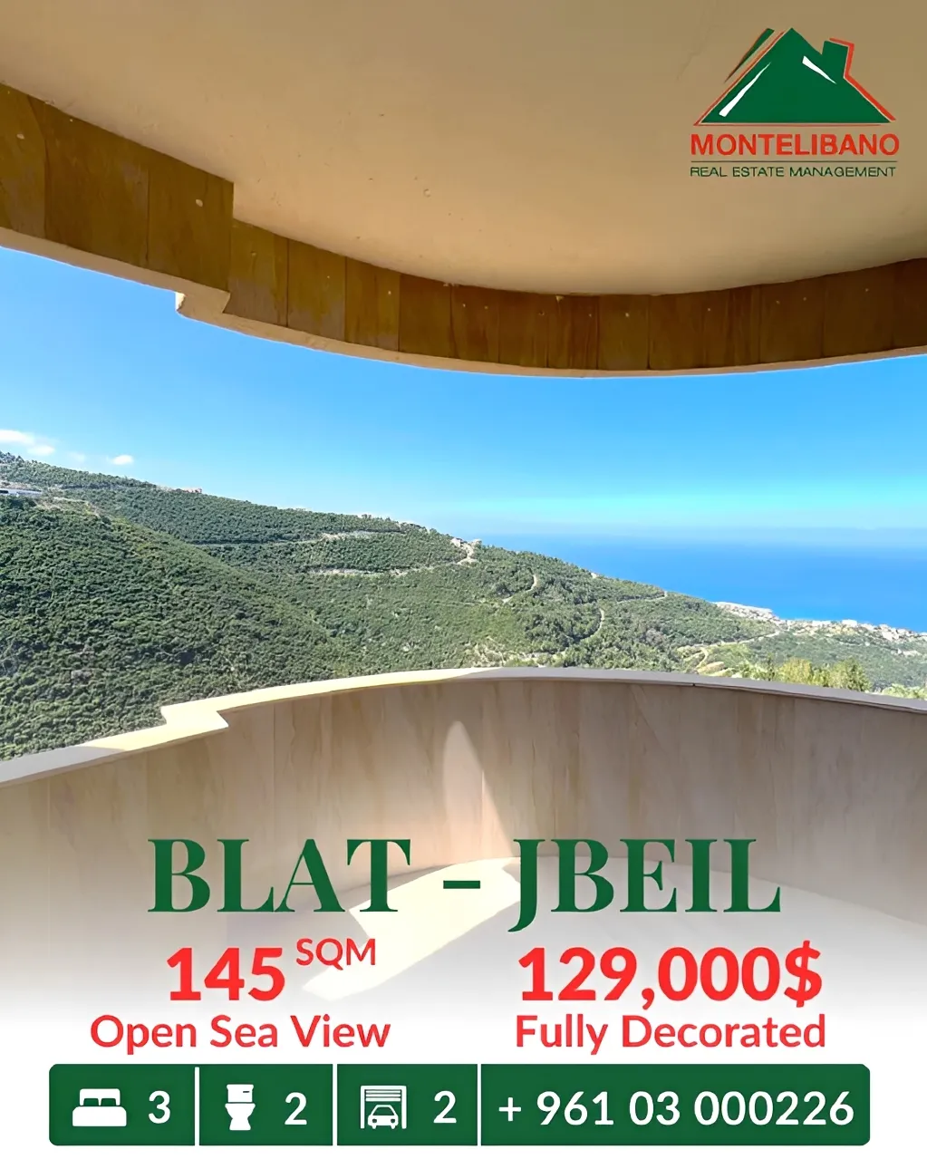 Apartment for sale in Blat, Lebanon