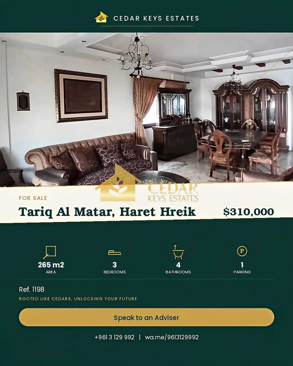 Apartment for sale in Old Airport