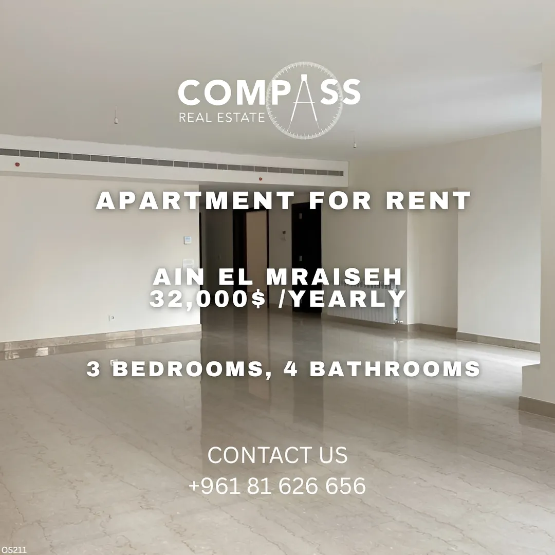 Apartment for rent in Ain el-mreisseh, beirut, lebanon