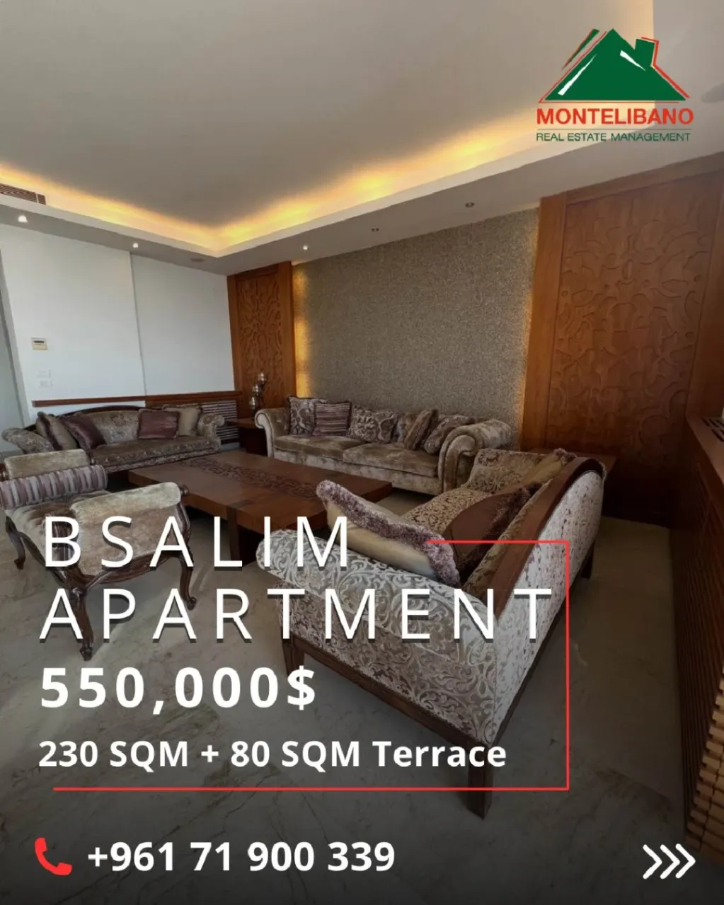Apartment for sale in Bsalim, Lebanon - 3 bed, 4 bath