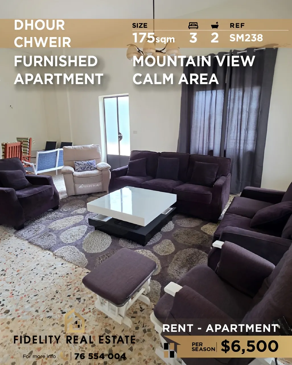 Apartment for rent in Dhour El Choueir, Lebanon - 3 bed, 2 bath
