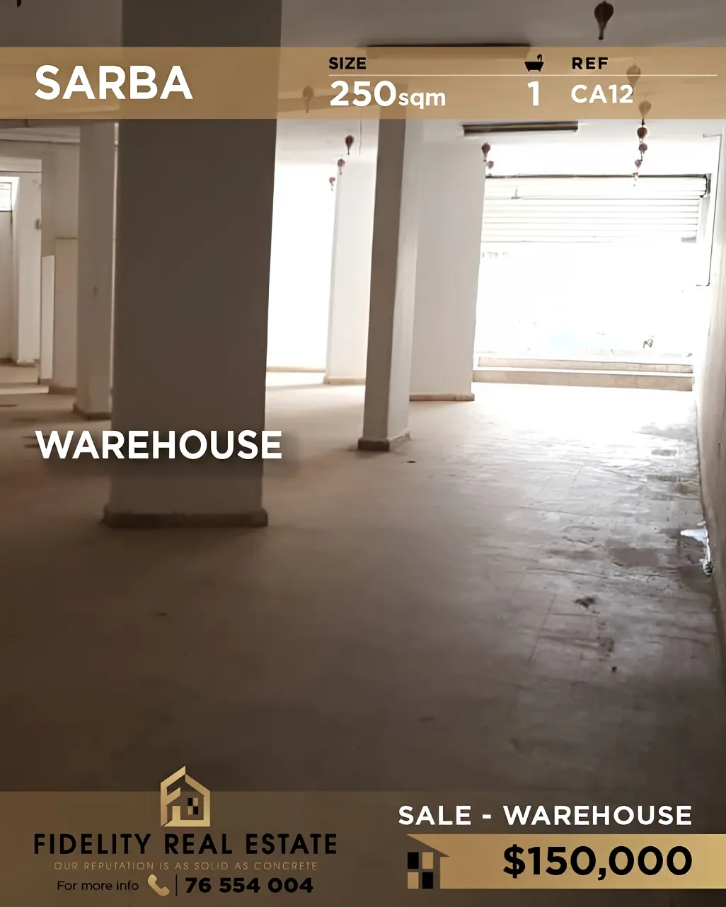 Warehouse for sale in Sarba, Lebanon