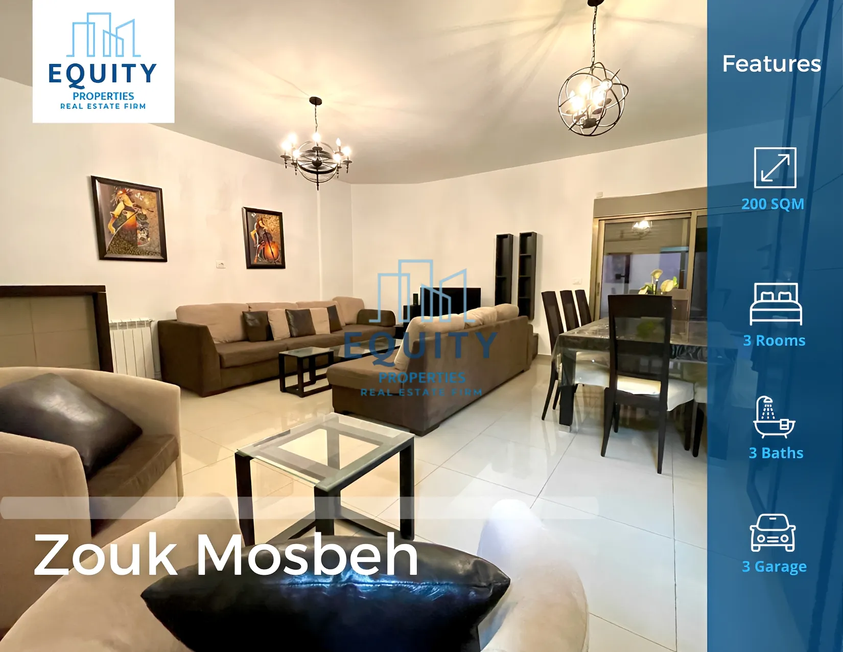 Apartment for Sale in Zouk Mosbeh - 3 bed, 3 bath
