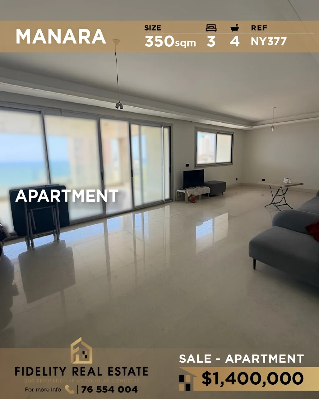 Apartment for sale in Manara, Lebanon - 3 bed, 4 bath