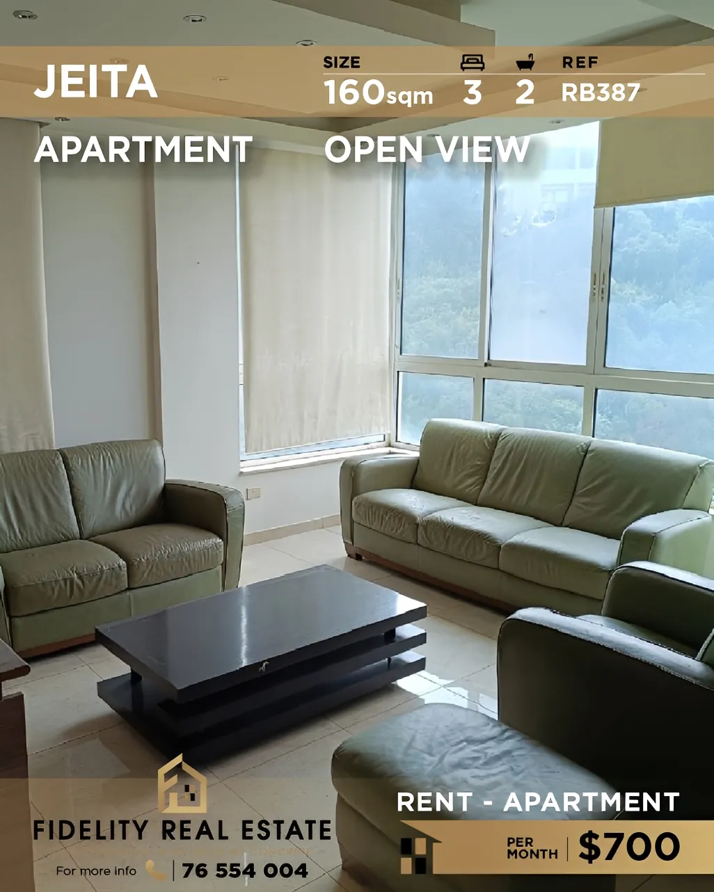 Apartment for rent in Jeita, Lebanon - 3 bed, 2 bath