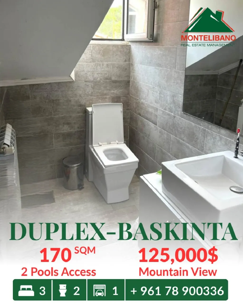 Duplex for sale in Baskinta, Lebanon