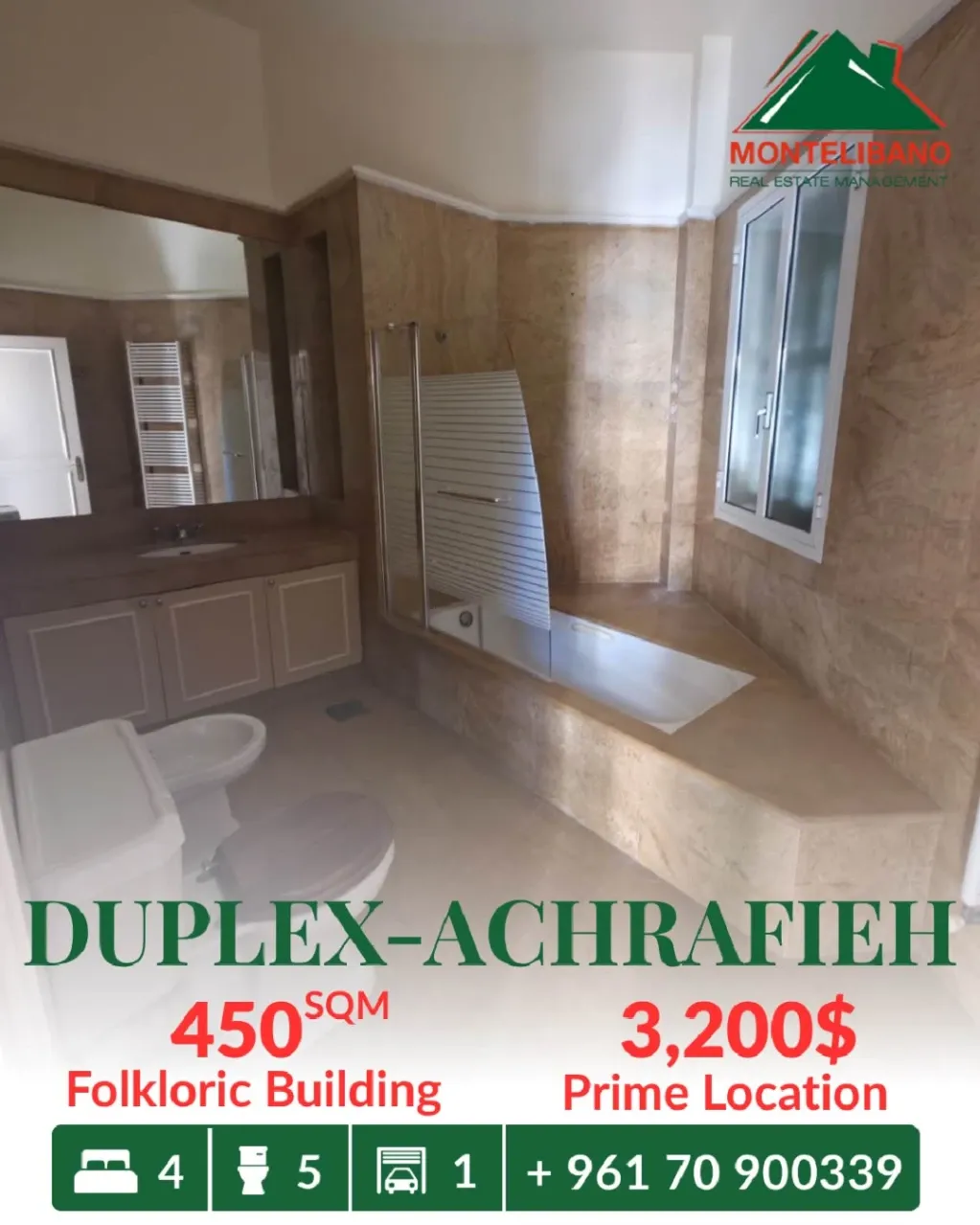 Duplex for rent in Achrafieh, Beirut, Lebanon