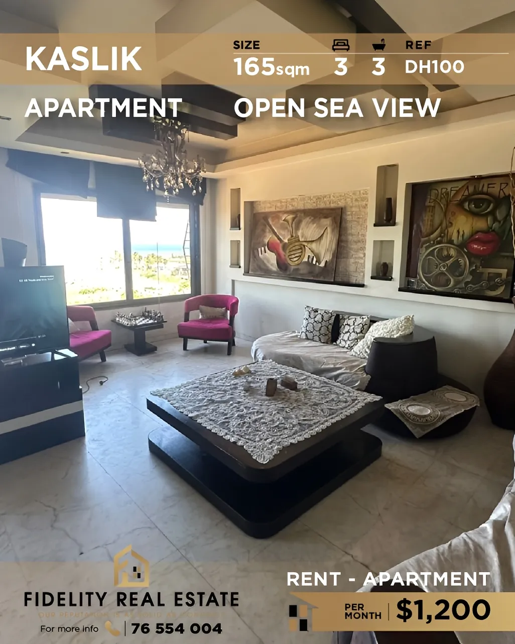 Apartment for rent in Kaslik, Lebanon