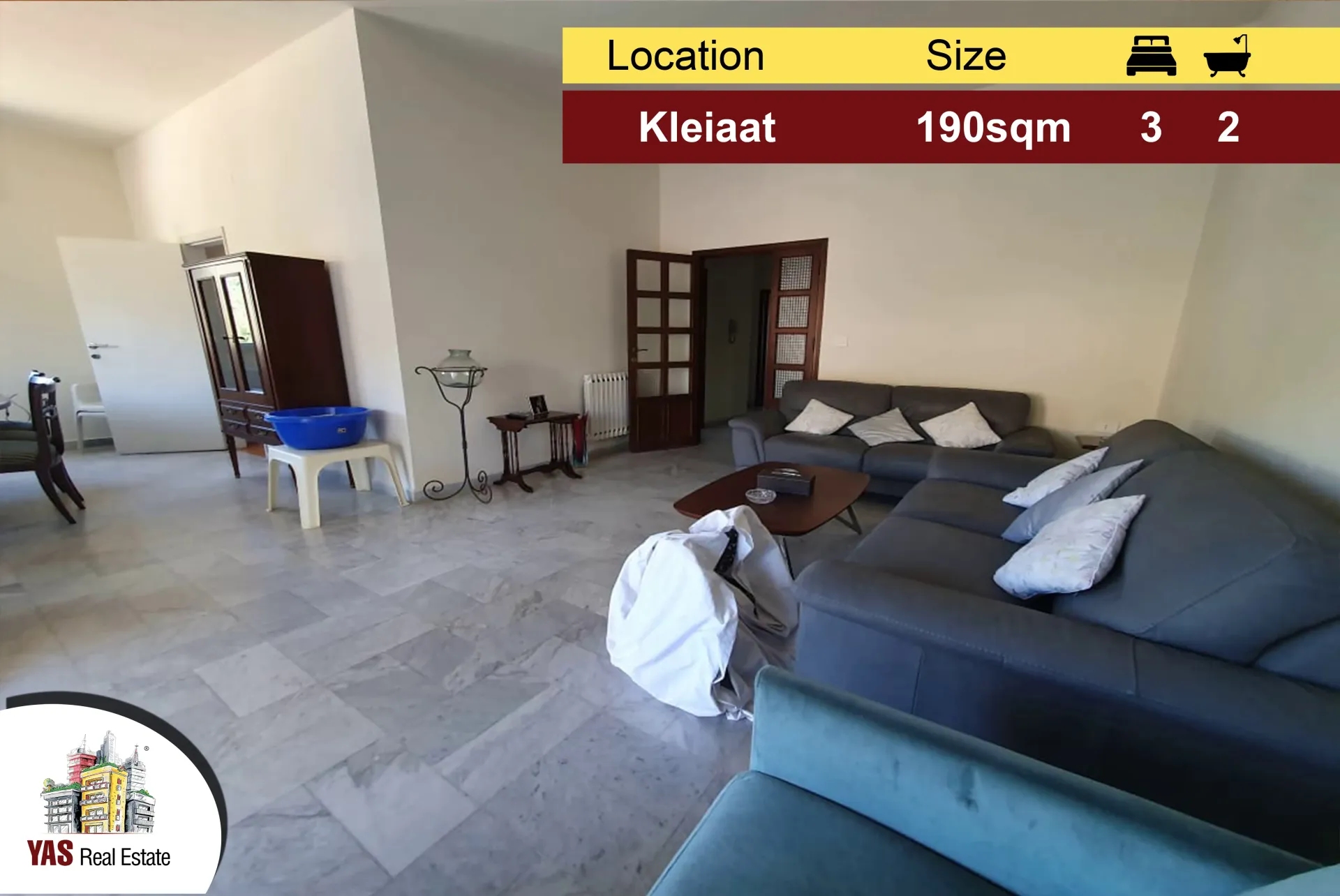 Apartment for Sale in Qleiat - 3 bed, 2 bath