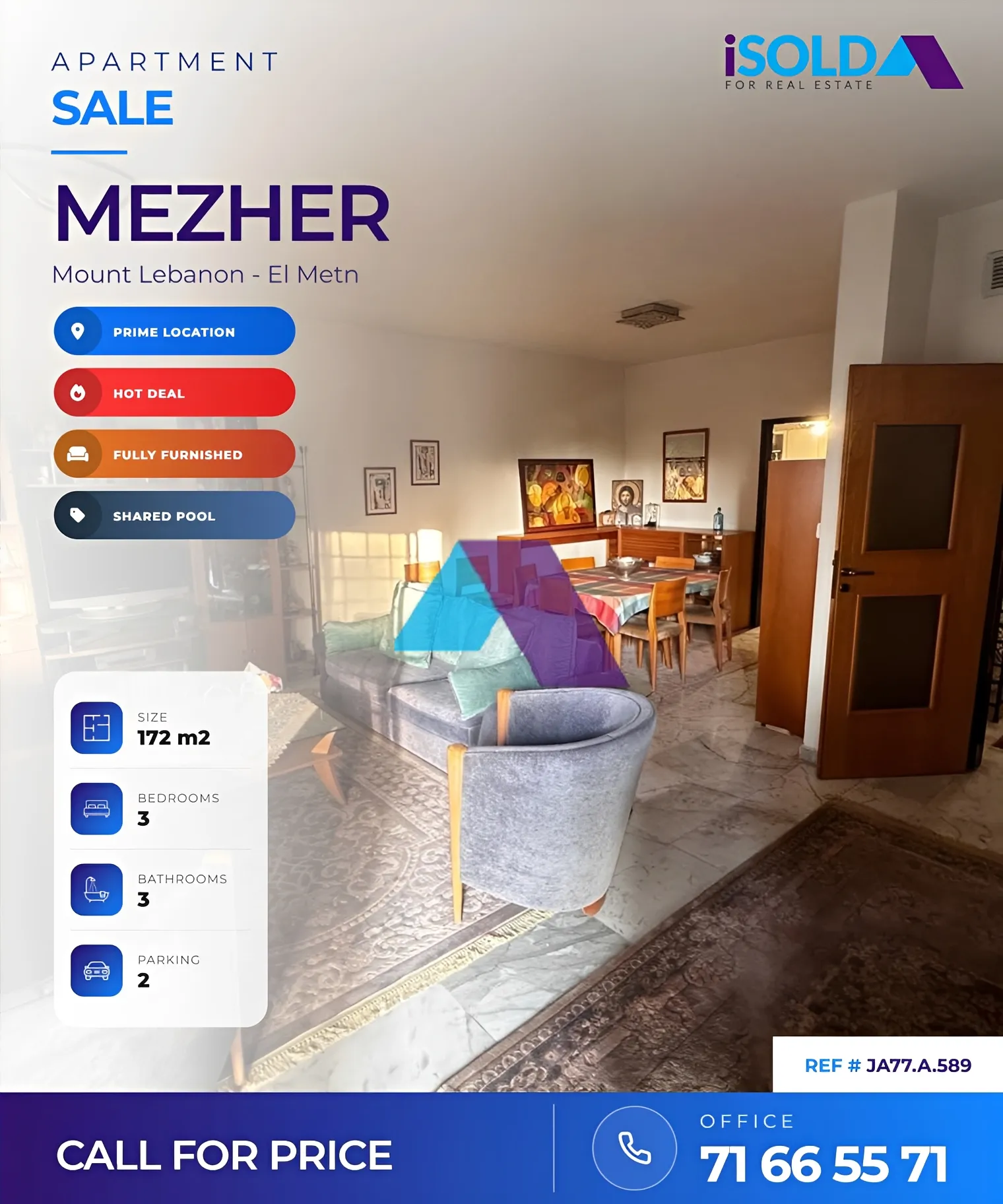 Apartment for sale in Mezher