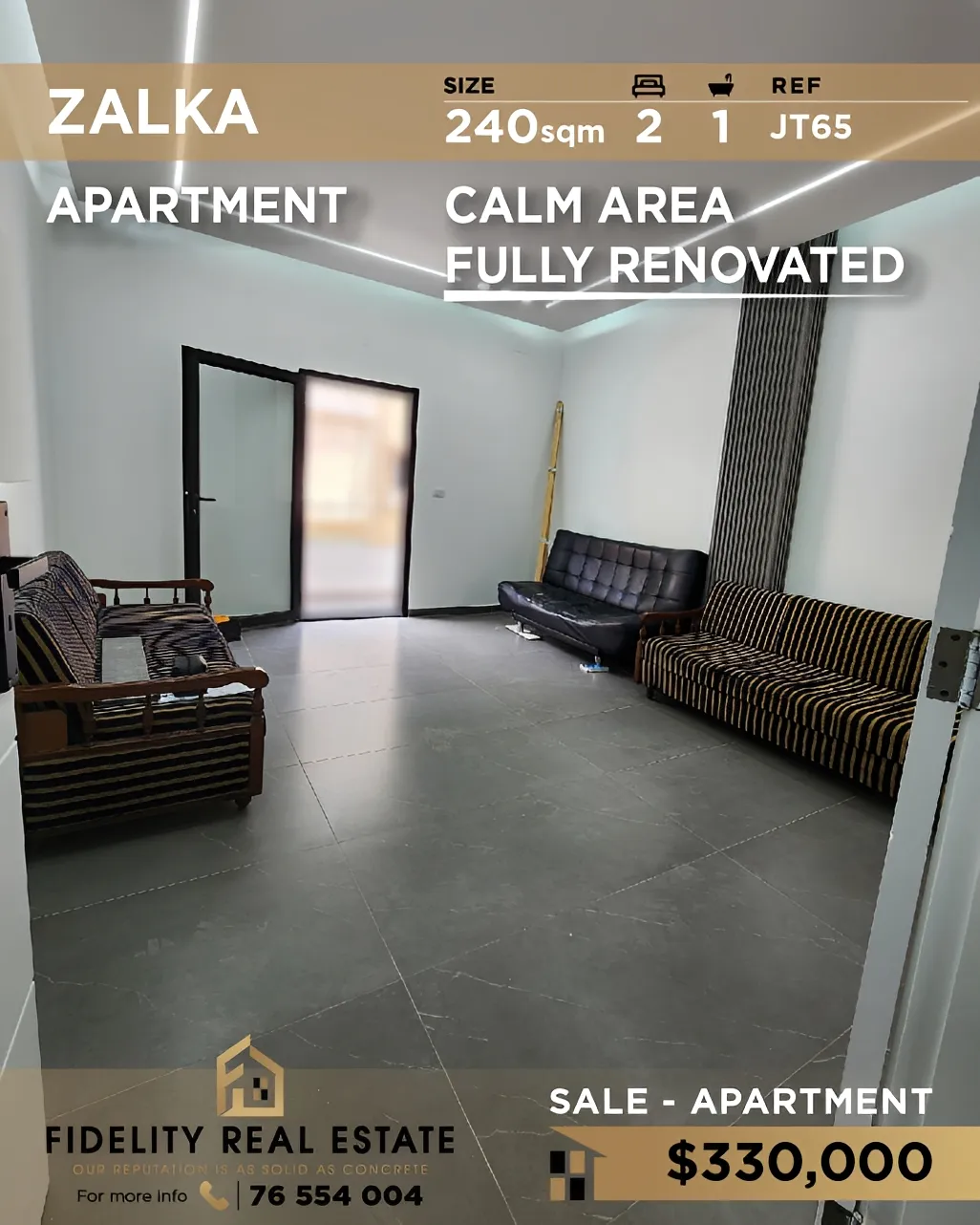Apartment for sale in Zalqa, Lebanon - 2 bed, 1 bath